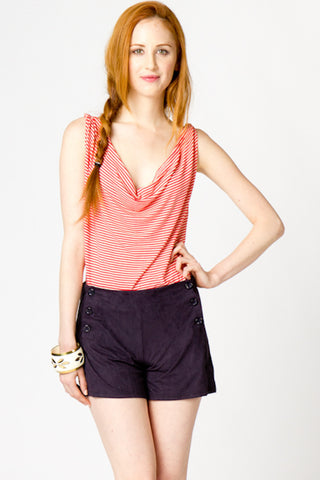 Andrea Candy Stripe Cowl Tank