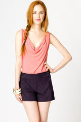 Andrea Candy Stripe Cowl Tank
