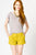 Arianna Eyelet Shorts in Citrine